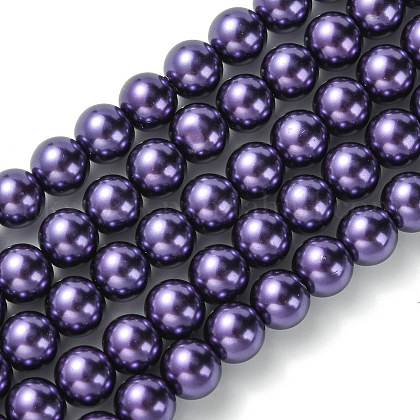 Eco-Friendly Dyed  Glass Pearl Round Bead Strands UK-X-HY-A002-8mm-RB099-1