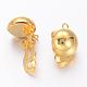 Golden Brass Clip-on Earring Findings For Non-Pierced Ears Jewelry UK-X-KK-E026-G-2