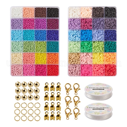 DIY Seed & Heishi Beads Jewelry Set Making Kit UK-DIY-YW0005-53-1