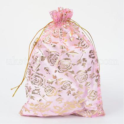 Rose Printed Organza Bags UK-OP-UK0005-17x23-01-1