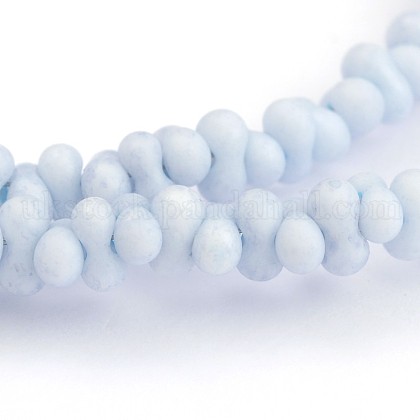 Frosted Glass Beads Strands UK-GLAA-J080-B02-K-1