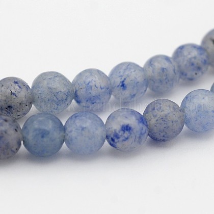 Natural Blue Aventurine Round Beads Strands UK-G-N0120-08-4mm-1