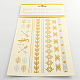 Mixed Shapes Cool Body Art Removable Fake Temporary Tattoos Metallic Paper Stickers UK-AJEW-Q081-80-1