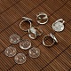 18mm Clear Domed Glass Cabochon Cover and Brass Pad Ring Bases for DIY Portrait Ring Making UK-DIY-X0130-S-1