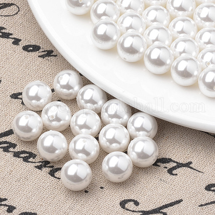 Eco-Friendly Plastic Imitation Pearl Beads UK-MACR-S285-40mm-04-1