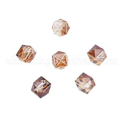 Two Tone Transparent Spray Painted Acrylic Bead UK-X-ACRP-T005-26A-1