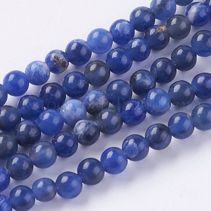 Natural Sodalite Beads Strands UK-G-G515-4mm-07-1