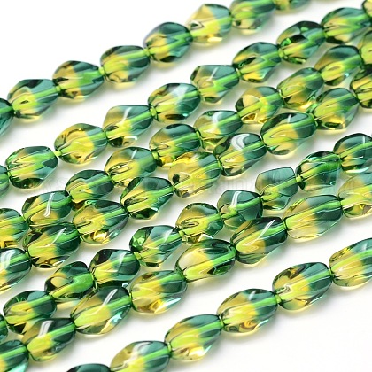 Twist Cultured Piezoelectric Green Yellow Quartz Beads Strands UK-G-I144-7x10-05S-AA-K-1