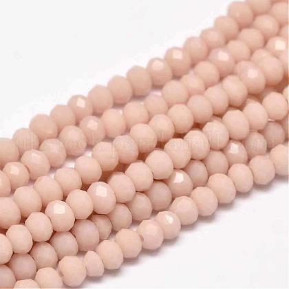 Faceted Rondelle Glass Beads Strands UK-X-GLAA-I033-4mm-23-1