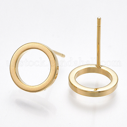 Brass Stud Earrings UK-KK-T038-284G-1