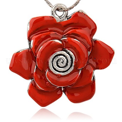Lovely Flower Pendant Necklace Findings&nbsp;UK-ENAM-M001-22E-1