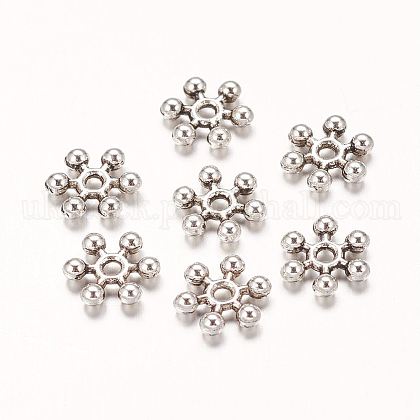 Snowflake Zinc Alloy Beads Spacers UK-X-PALLOY-Q062-AS-1