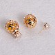 Golden Plated Alloy Ball Ear studs UK-EJEW-L118-01G-K-2