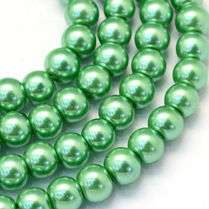 Baking Painted Pearlized Glass Pearl Round Bead Strands UK-HY-Q003-4mm-69-1