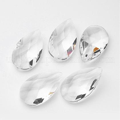 Faceted Teardrop Glass Pendants UK-GLAA-R149-01-1