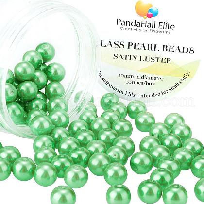 Pearlized Glass Pearl Round Beads UK-HY-PH0001-10mm-008-1