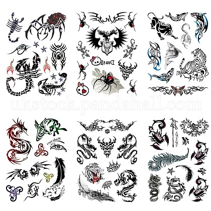 Mixed Shape Cool Body Art Removable Temporary Tattoos Paper Stickers UK-AJEW-K003-212-K-1