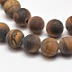 Frosted Natural Tiger Eye Round Bead Strands UK-G-E262-02-6mm-2