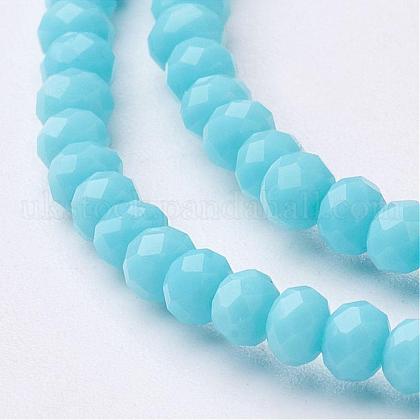 Faceted Imitation Jade Glass Beads Strands&nbsp;UK-X-GLAA-R135-3mm-31-1