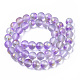 Frosted Spray Painted Glass Beads Strands UK-GLAA-N035-03C-C05-2