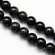 Natural Obsidian Round Beads Strands UK-G-S156-6mm-1