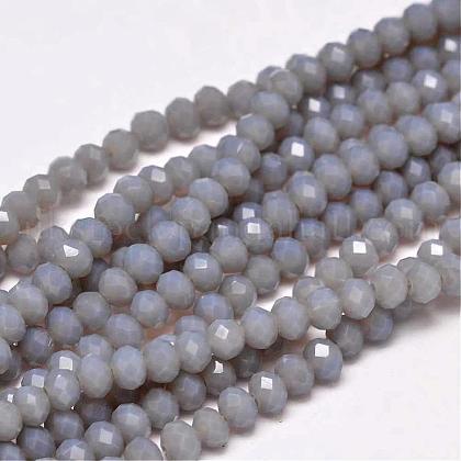 Faceted Rondelle Glass Beads Strands UK-GLAA-I033-4mm-14-1