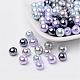 Silver-Grey Mix Pearlized Glass Pearl Beads UK-HY-X006-8mm-13-1