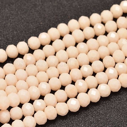 Faceted Rondelle Glass Beads Strands UK-X-GLAA-I033-6mm-26-1