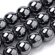 Non-magnetic Synthetic Hematite Beads Strands UK-G-S259-44-6mm-1