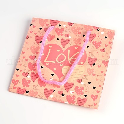 Heart Pattern Paper Bags Gift Bags UK-CARB-M013-A-08-K-1