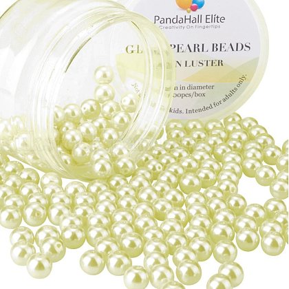 8mm About 200Pcs Glass Pearl Beads Tiny Satin Luster Loose Round Beads in One Box for Jewelry Making UK-HY-PH0001-8mm-012-1