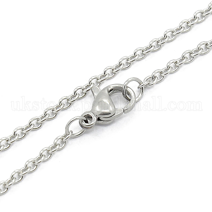 Unisex Classic Plain 304 Stainless Steel Mens Womens Cable Chain Necklaces UK-STAS-O037-83P-1