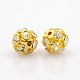 Golden Plated Brass Rhinestone Beads&nbsp;UK-RB-J481-01G-1