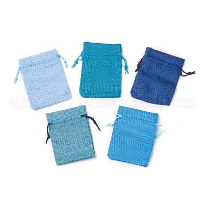 5 Colors Burlap Packing Pouches Drawstring Bags UK-ABAG-X0001-02-1