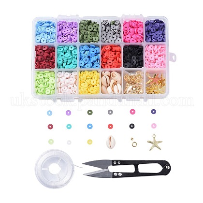 15 Colors Eco-Friendly Handmade Polymer Clay Beads UK-DIY-JP0005-47-6mm-1