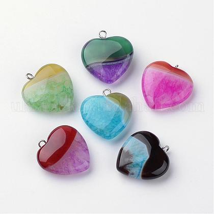 Dyed Natural Agate Pendants UK-G-S214-17-1