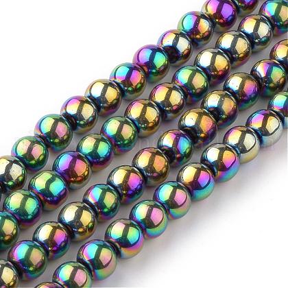 Electroplate Glass Beads Strands UK-EGLA-R047-6mm-02-1