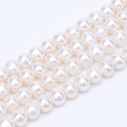 Natural Cultured Freshwater Pearl Beads Strands UK-PEAR-R063-09-1