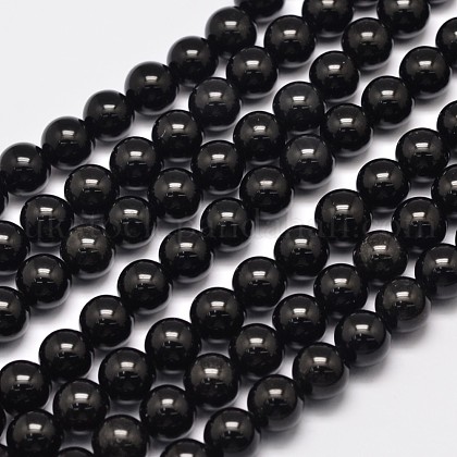 Natural Eyeless Obsidian Beads Strands UK-X-G-K123-06-6mm-1