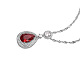 SHEGRACE Fashion Natural Red Corundum Drop Pendant Necklace UK-JN78A-2