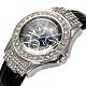 Stainless Steel Leather Diamond-studded Wristwatch Quartz Watches UK-WACH-N008-04B-3