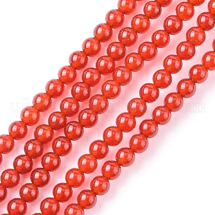 Natural Carnelian Beads Strands UK-G-C076-4mm-2A-1