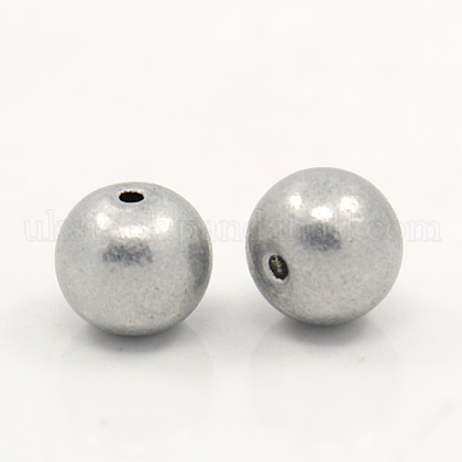 10MM Gray Aluminum Round Beads For Jewelry Making Embellishments DIY Craft UK-X-ALUM-A001-10mm-1