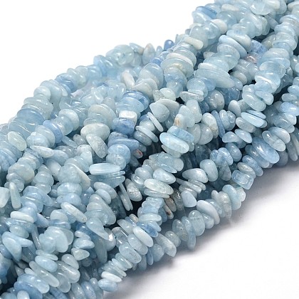 Natural Aquamarine Chip Beads Strands UK-G-E271-96-1