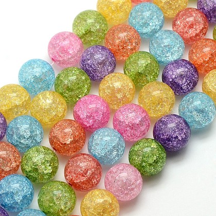 Synthetic Crackle Quartz Beads Strands UK-G-L155-10mm-01-K-1