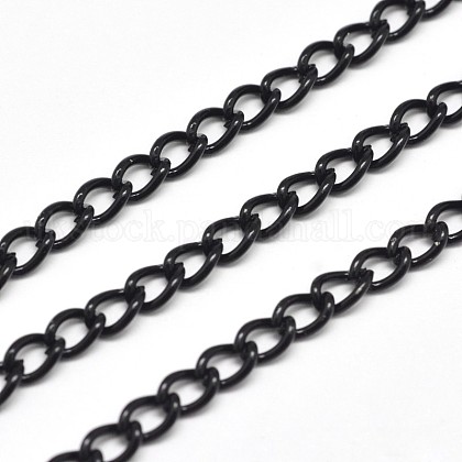 Electroplate Iron Curb Chains UK-CH-M010-C-30-FF-1