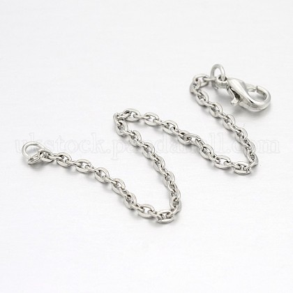 Iron Chain with Lobster Clasps for Bracelet Making UK-IFIN-M020-01-1