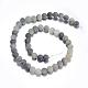 Frosted Round Natural Green Rutilated Quartz Beads Strands UK-G-E309-6mm-01-2