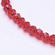 Faceted Red Transparent Glass Rondelle Bead Strands UK-X-GLAA-R029-4mm-09A-1