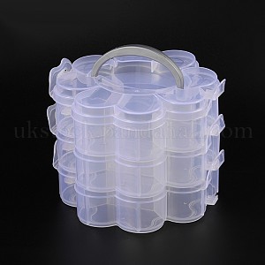 3 Layers Total of 14 Compartments Flower Shaped Plastic Bead Storage Containers UK-CON-L001-06